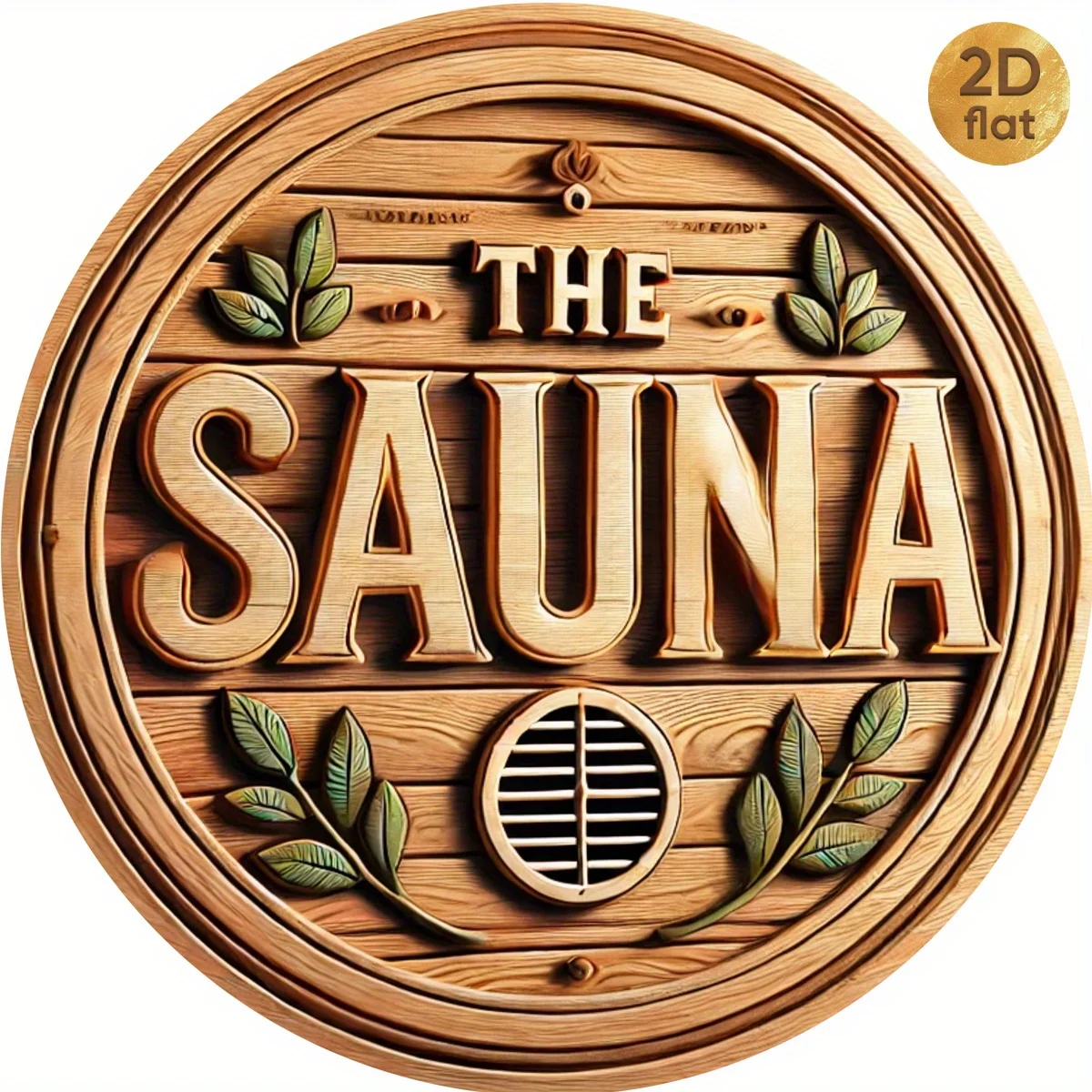 Spa Wellness Center - Panneau en bois rond vintage 2D,