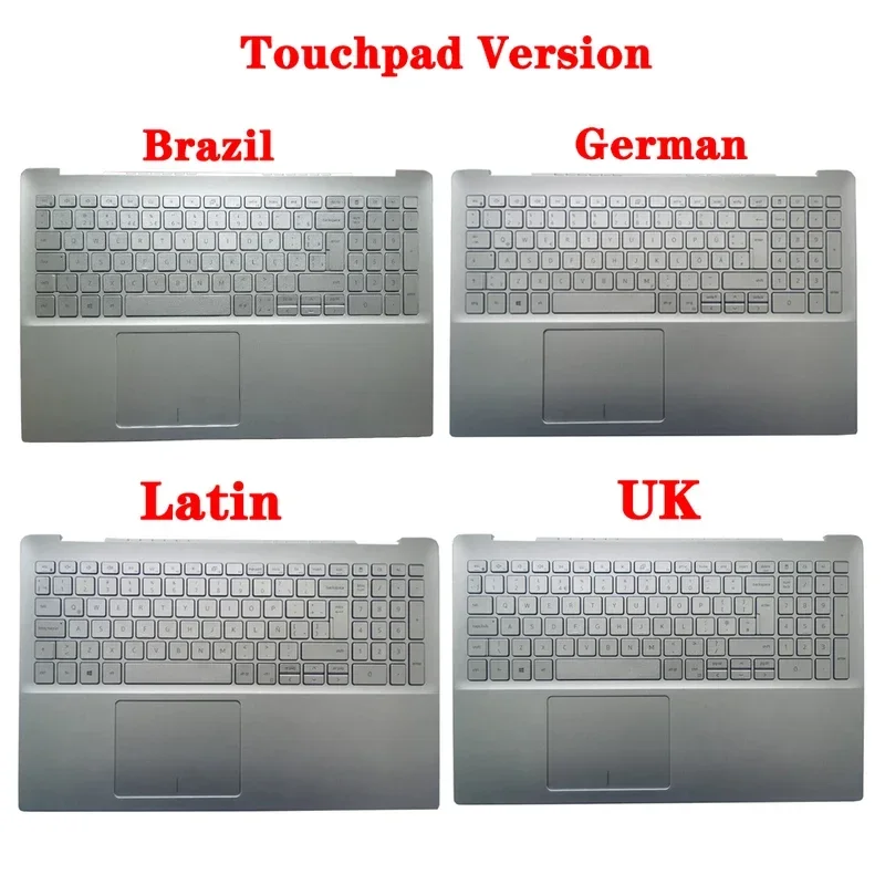 New Brazil BR/UK/German GR/Latin LA Keyboard For Dell Inspiron 5590 5598 With Palmrest Upper Cover Case With Touchpad