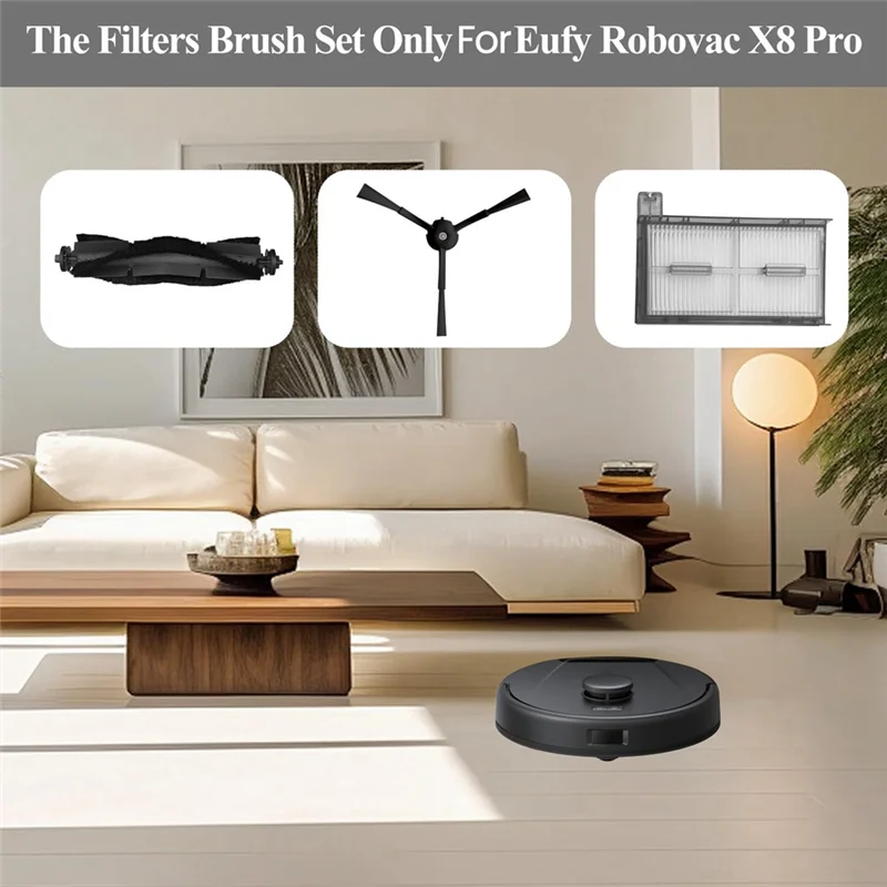 

A02F-Replacement Parts For Eufy X8 Pro, Main Side Brush Hepa Filters Mop Pads Robot Vacuum Accessories