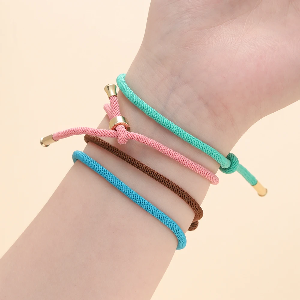 1Pcs/lot Adjustable Copper Buckle Bracelet Nylon Milan Rope Bracelet for DIY Bracelet Jewelry Findings Making Accessories - Image 5