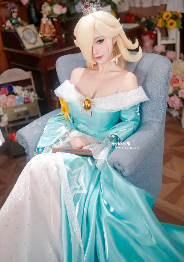 Movie Rosalina Cosplay Costume Dress Adult Women Rosalina Princess high quality… - Image 2