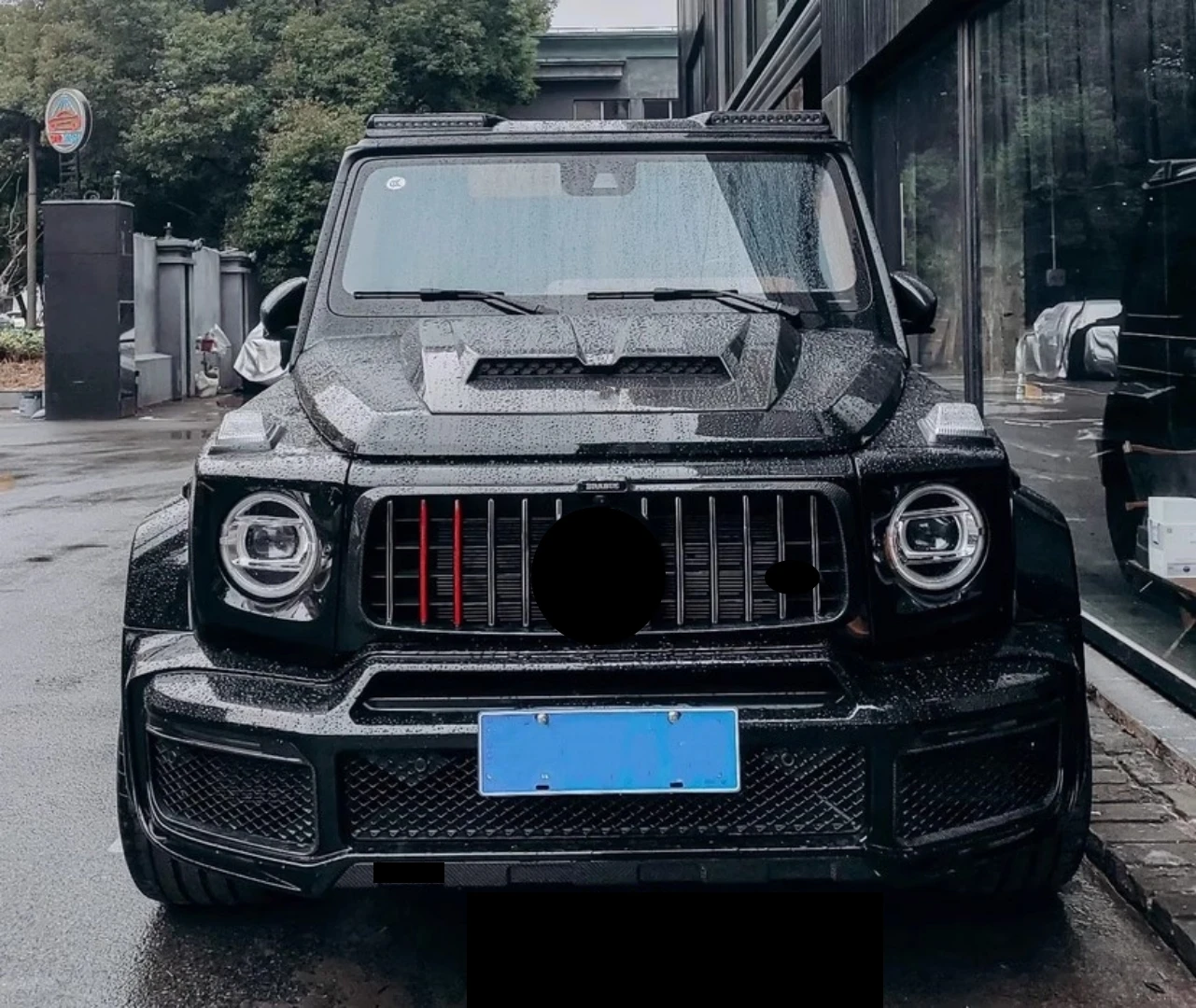 Front Rear Bumper Grill for Mercedes Benz G-class G500 G350 G63 modified G900 style front rear lip eyebrow tail wing engine hood