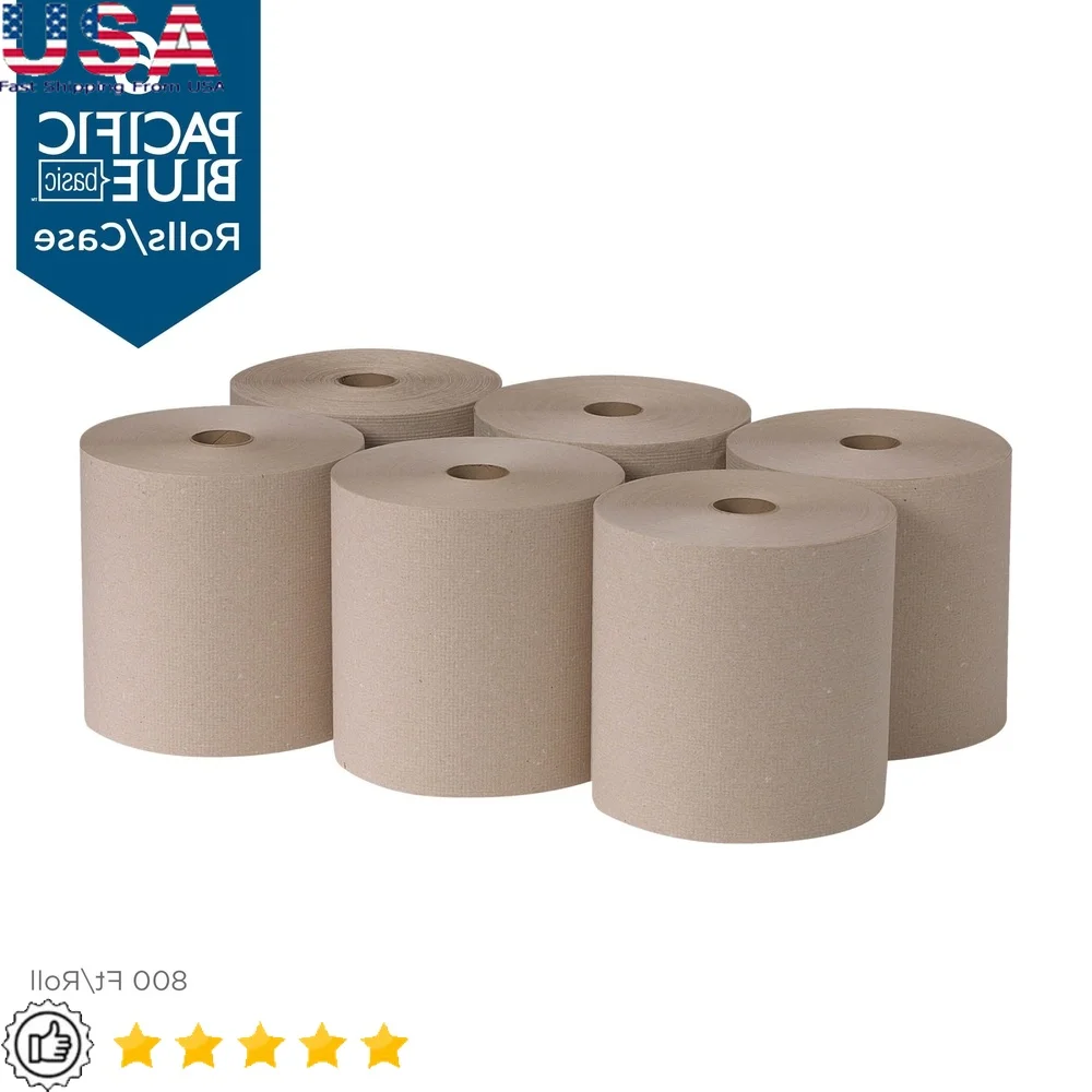 

Recycled Hardwound Paper Towel Rolls 6 Count 800 Feet Dependable Absorbency Compatible Dispensers Cost Effective Eco Friendly