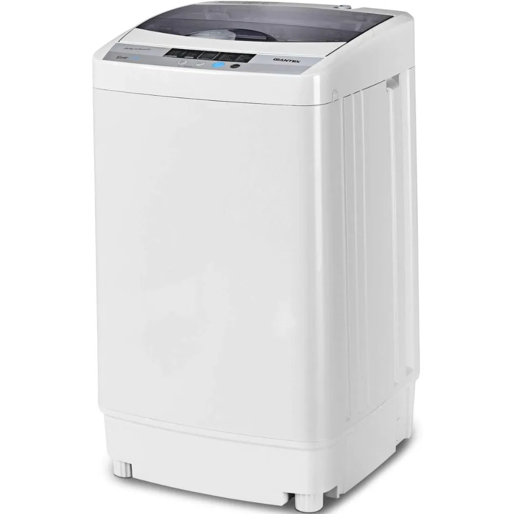 Washing Machine, Full-Automatic Portable, 10 Programs 8 Water Level Selections with LED Display, Washing Machine