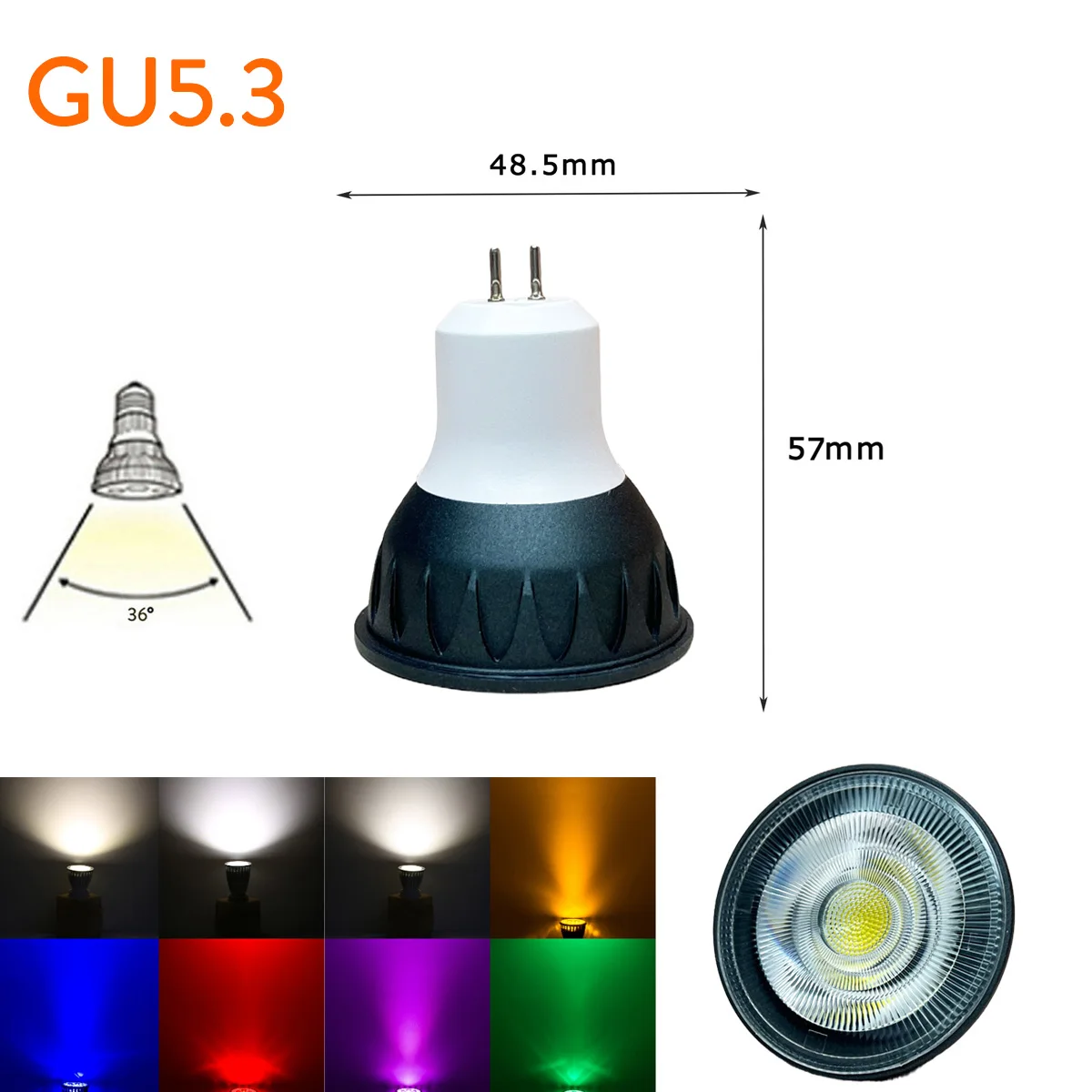 GU10 MR16 10W Dimmable LED Light Bulb Brightness Black Spot Lamp Replaced Halogen 60W Home Light 110V 220V 240V DC 12V 24V