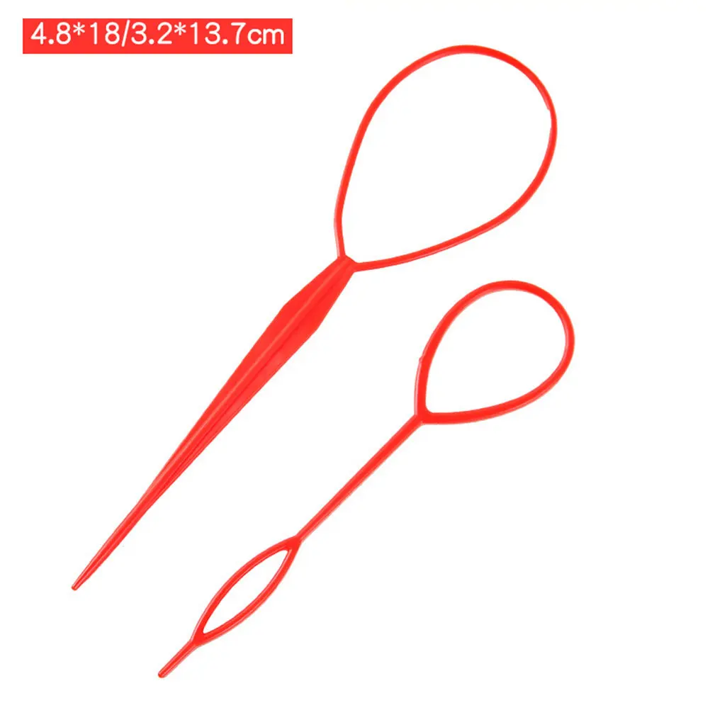 

20Pairs Plastic Tail Hair Braid Styling Black Red Simple Elegant Hair Styling Accessories for Party