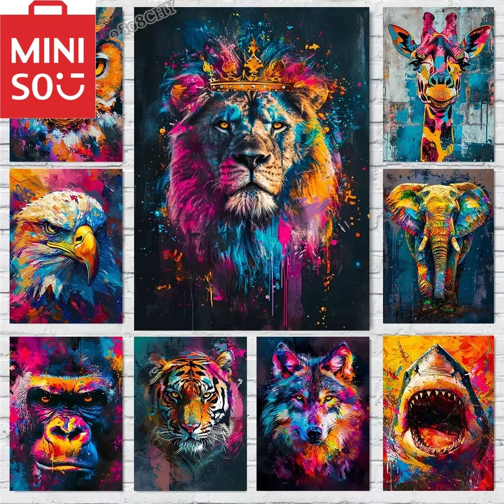 

Картина маслом по номерам Абстрактные животные Кошка Лев Украшение дома Картина Стена Спальня Декор комнаты Подарок безрамные
