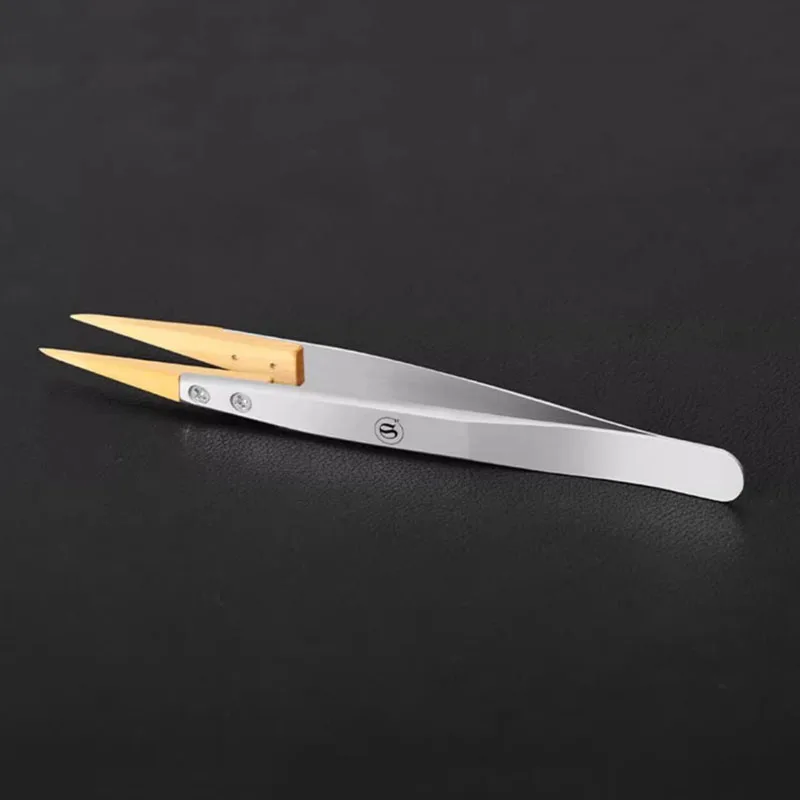 Boxwood tweezers, precision anti-magnetic tweezers, insulated, non-damaging parts, watch repair tools