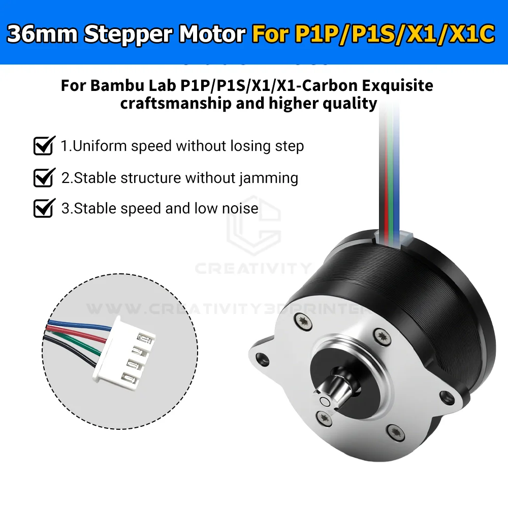 

For Bambu Lab X1/P1 Series Extruder Motor 36 Circular Stepper Motor 9 Tooth Helical Gear for Bambulab X1/X1C/P1P/P1S