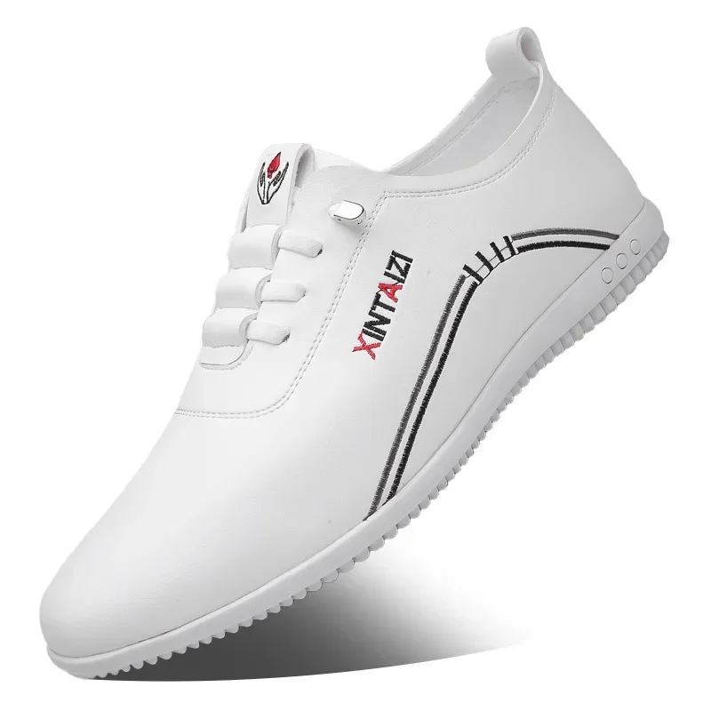 Zapatos planos ligeros de cuero para hombre, calzado informal para caminar en la calle al aire libre, ideal para las cuatro estaciones, novedad de negocios