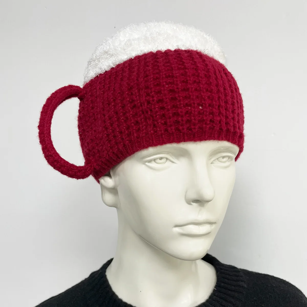 1PC Cute Knitted Beanie Hat,Knit Beanie Hat Photo Props Cute Beer Jug Hat Costume Fun Cosplay Cool Knitted Hat