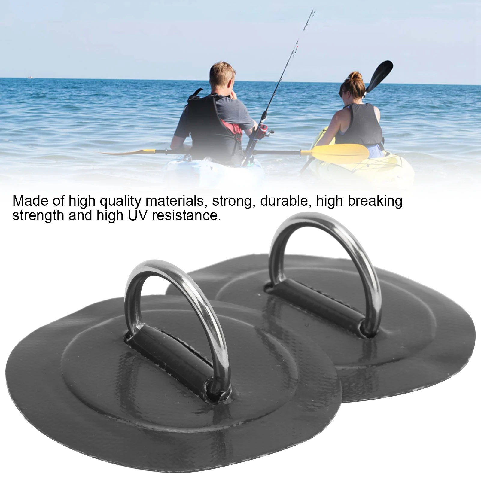 Picture 5: 2PCS Inflatable Boat Kayak D-Ring Pad Patch Durable Long‑lasting Easy Using High Quality PVC Marine Stainless Steel Fixed Buckle