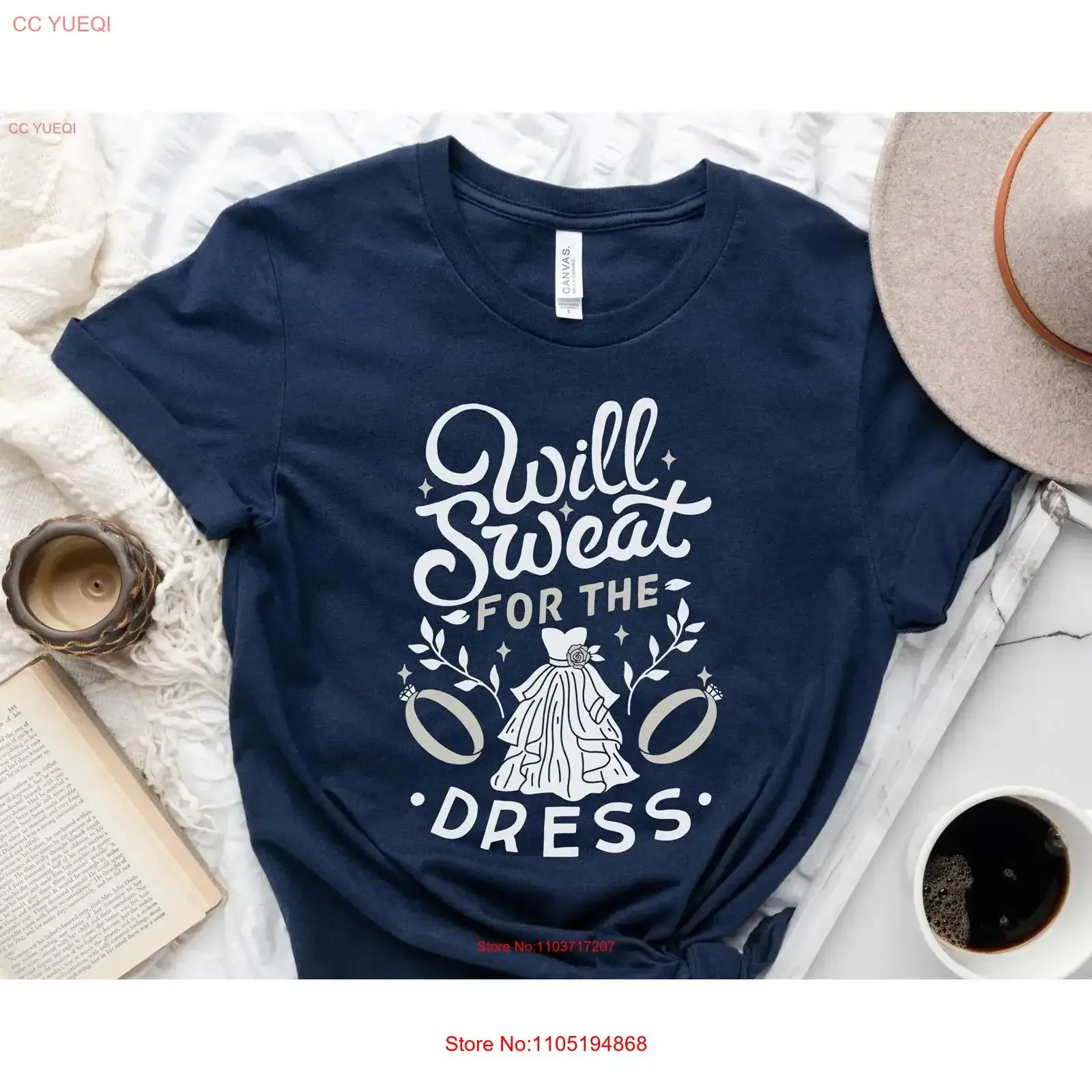 Sweat for the Dress Wedding T Shirt Bride WorkouT Gym Brides Ideas Bridal Party Prep vintage Washed streetwear Stylish Slightly