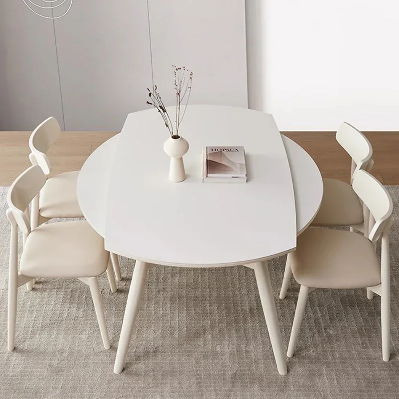 Folding Extendable Dining Table White Luxury Breakfast Industrial Dining Table Nordic Modern Mesa Plegables Kitchen Furniture