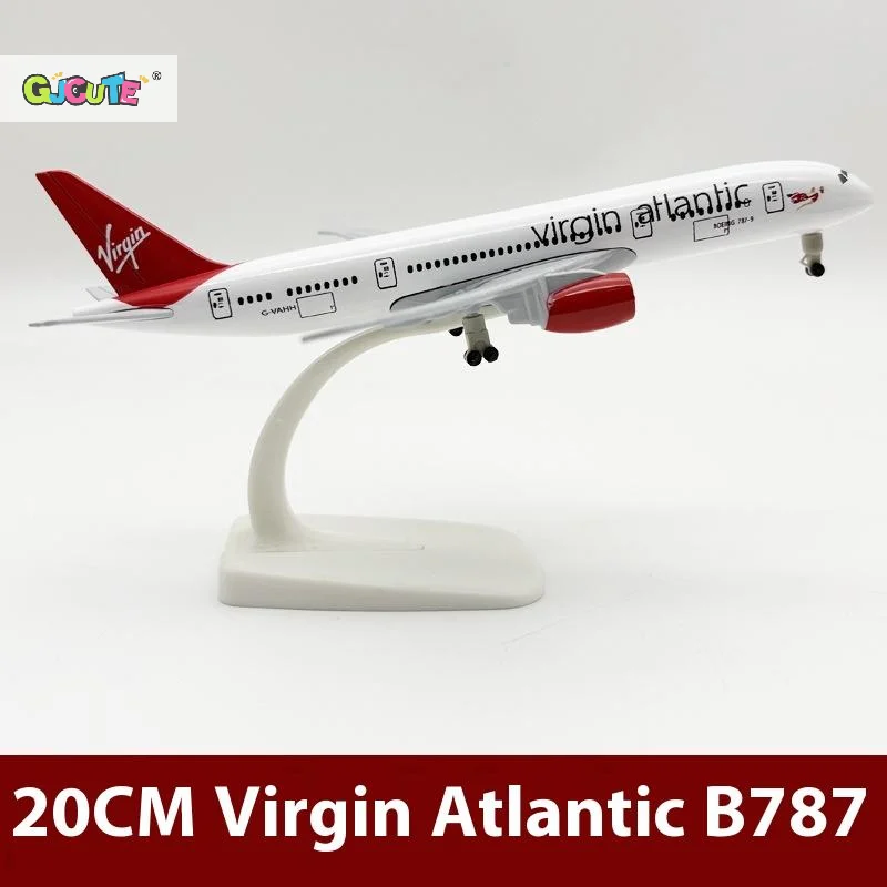 

1Pcs 20cm Alloy Metal Diecast Model Aircraft of British Virgin Atlantic B787 for Boys