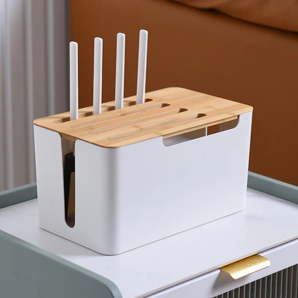 

Wire Storage Box Organizer Wooden Cable Management Case for Kitchen Bathroom Living Room Sturdy Durable Power Line