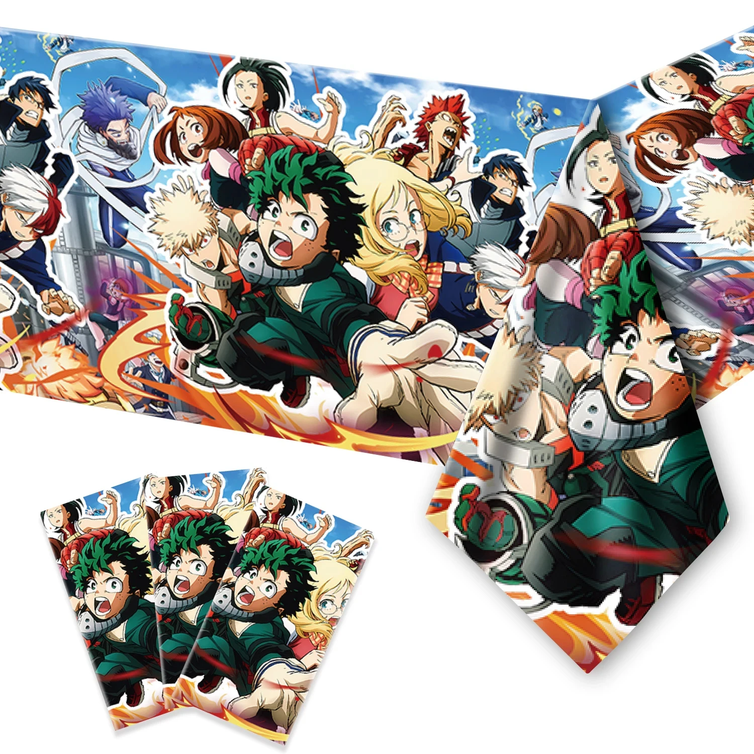 

My Heros Academia Birthday Party Decorations Disposable Tablecloths Balloons Banners Cake Toppers Party Supplies Baby Shower