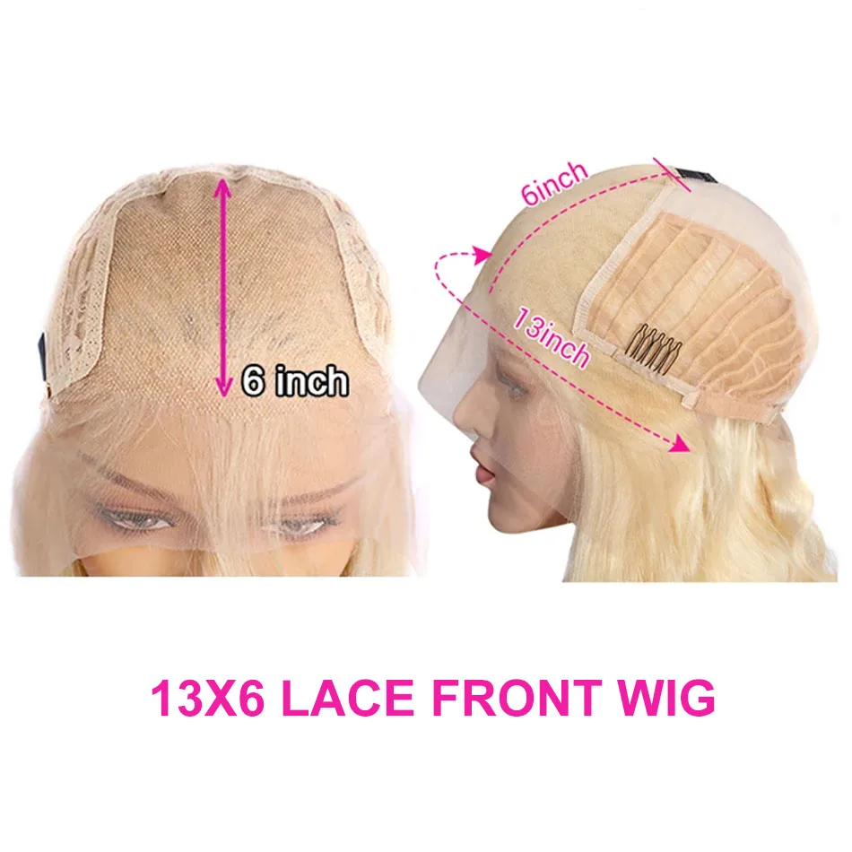 13x6 HD Transparent 613 Blonde Lace Frontal Human Hair Wigs Malaysian Bone Straight HD Lace Front Human Hair Wigs