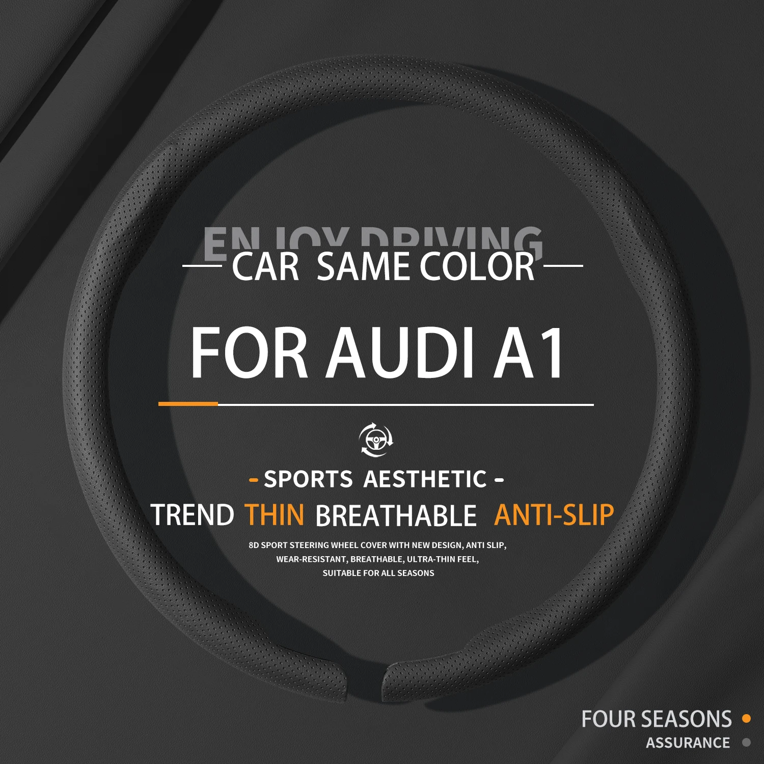 

Подходит для AUDI A1, новинка, чехол на руль для спортивного автомобиля, всесезонный, аксессуар для интерьера, дышащий, противоскользящий.