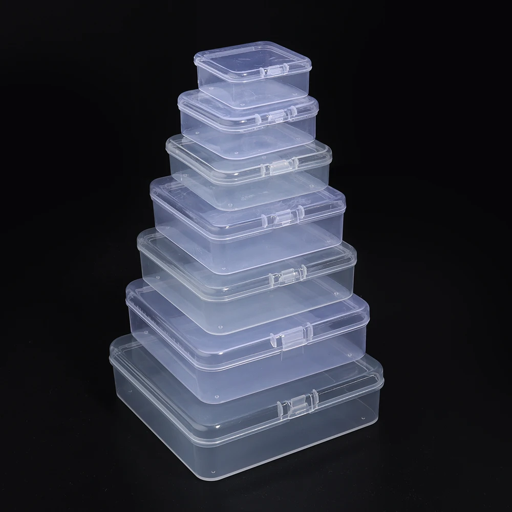 Transparent Plastic Box Screw Compartment Box Beads Earring Display Case Container Clear Terminal Organizer Tool Storage Boxes