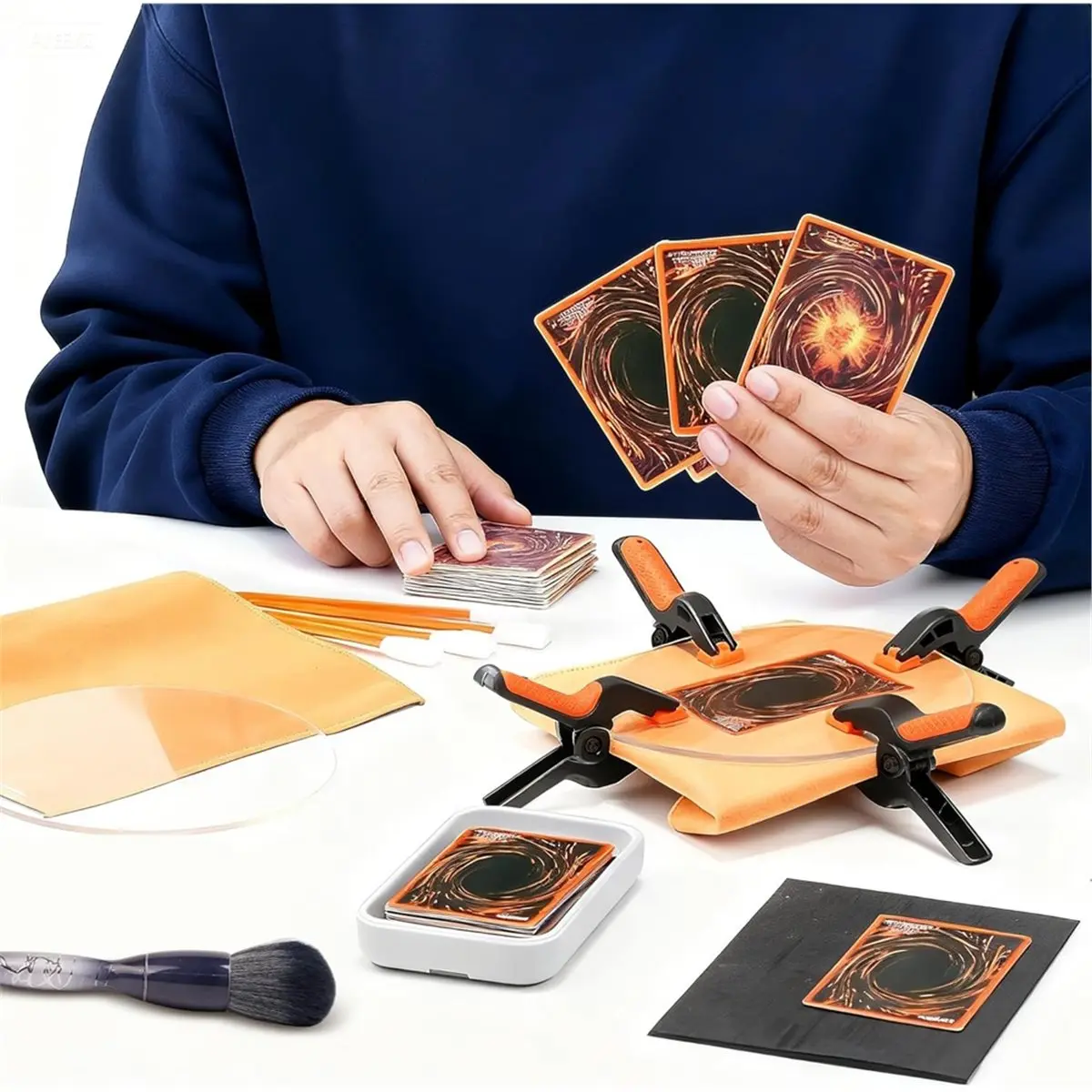 

[AA49] 329 Pcs Card Care Kit, Trade Card Flattening Kit for TCG & Sports Cards, Cleaning Protect Supplies for Avid Collectors
