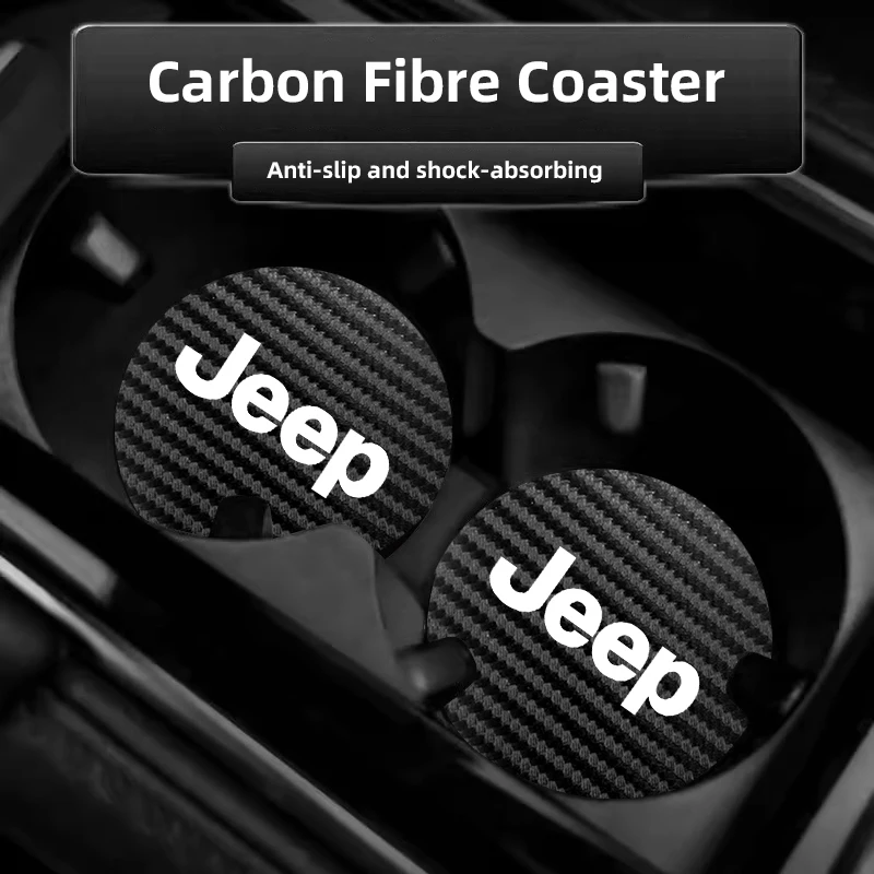 2 قطعة سيارة قاعدة أكواب مقاومة للماء عدم الانزلاق وسادة كوب الماء حصيرة ل جيب جراند شيروكي رانجلر JK المصارع البوصلة رينيجيد باتريوت #1