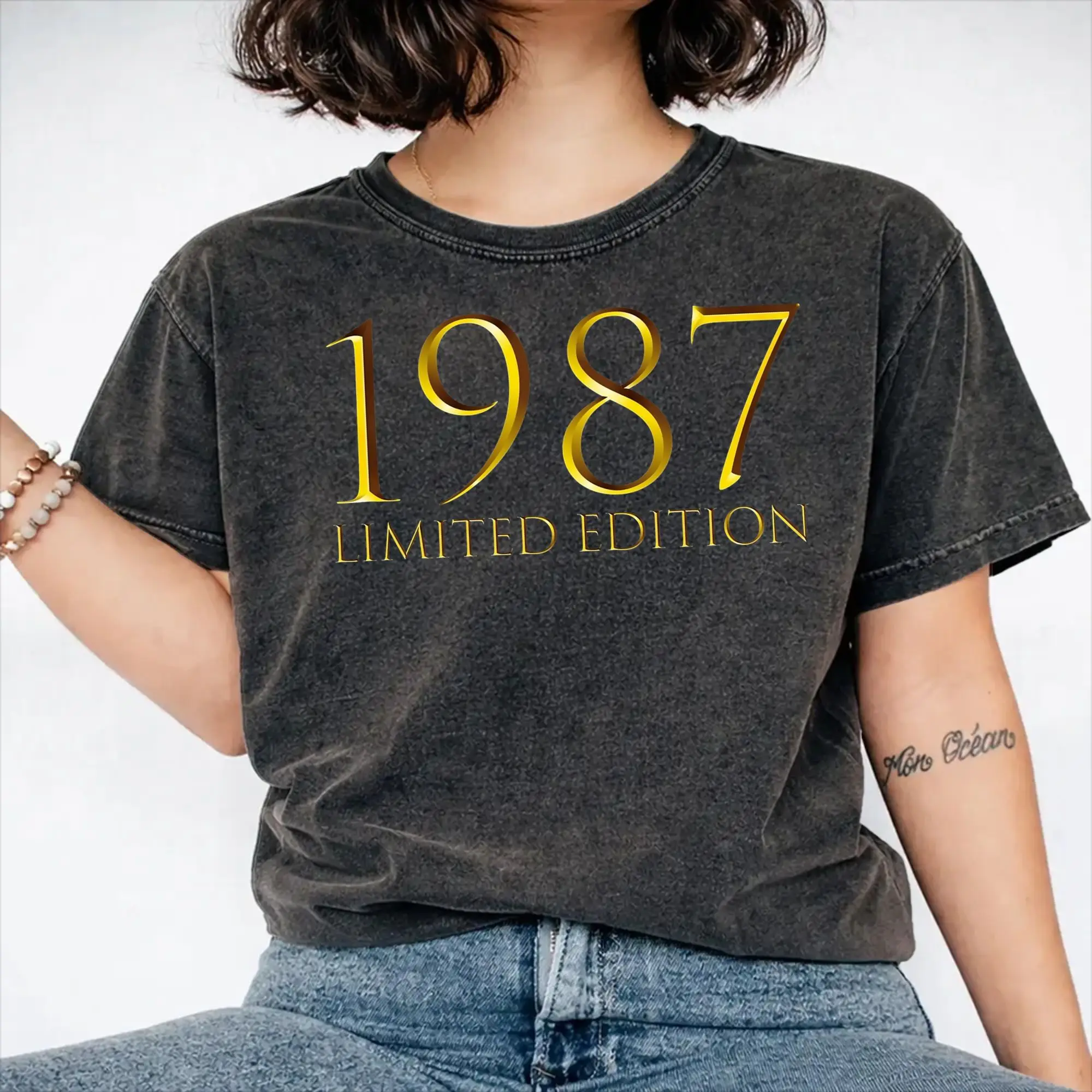 Harajuku Washed Shirt 1987 40rd Birthday Born In 1987 40 Years Old made in 1987 Merch Vintage T Shirt High Street  Streetwear