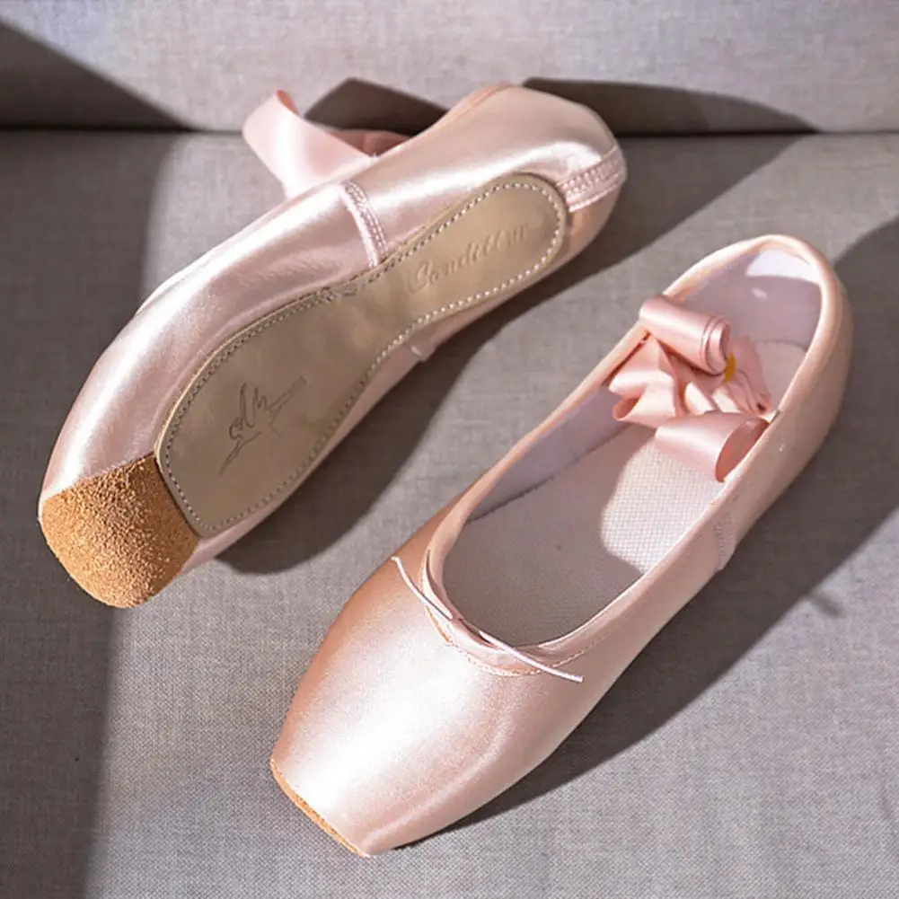 Chaussures de ballet à doublure en coton respirant, chaussures de ballet pour filles avec doublure douce pour débutants, filles pour débutants