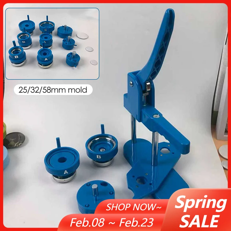 

25/32/58 мм новый DC109 вращающийся стиль набор пуговиц для изготовления значков 300 шт. Изготовление деталей значка + круглый резак + 10 * открывалка для бутылок + 10 * брелки