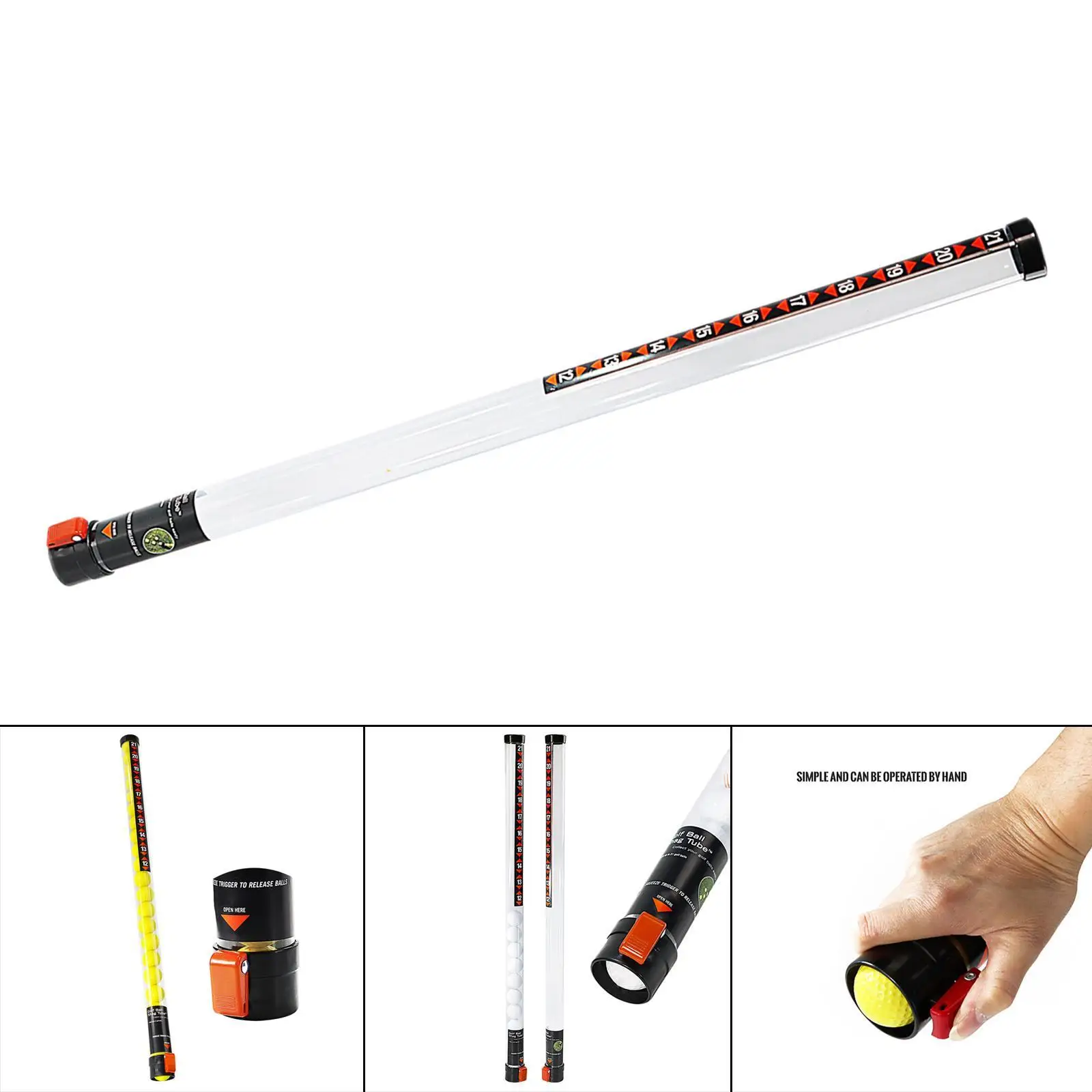 

Premium Golf Ball Retriever Golf Practice Aid Golf Ball Holder Golf Ball Picker Tube Men Women Golfer Practice Sports Equipment