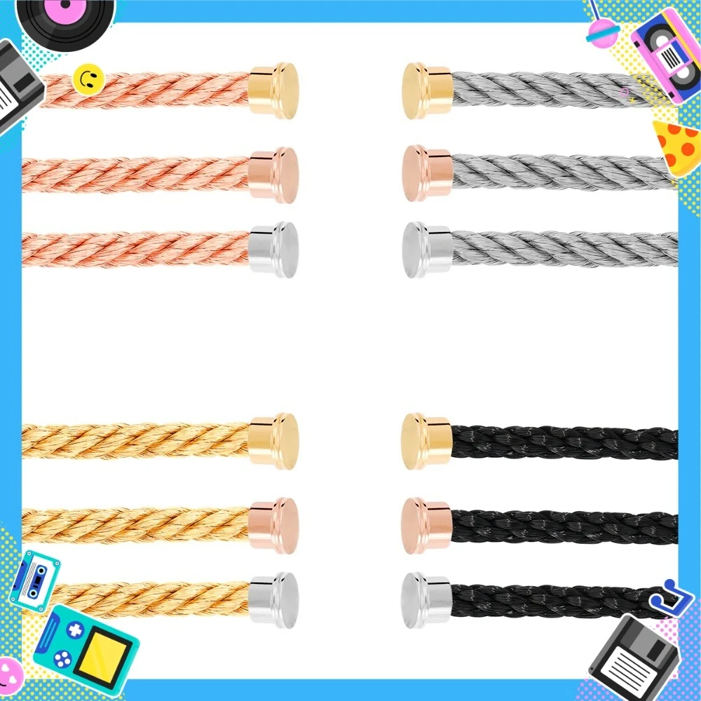 

KUXM New 925 Silver Stainless steel Nylon Rope Suitable Extra-large Bracelet Female Wear Party Gifts Couple Luxurious Jewelry