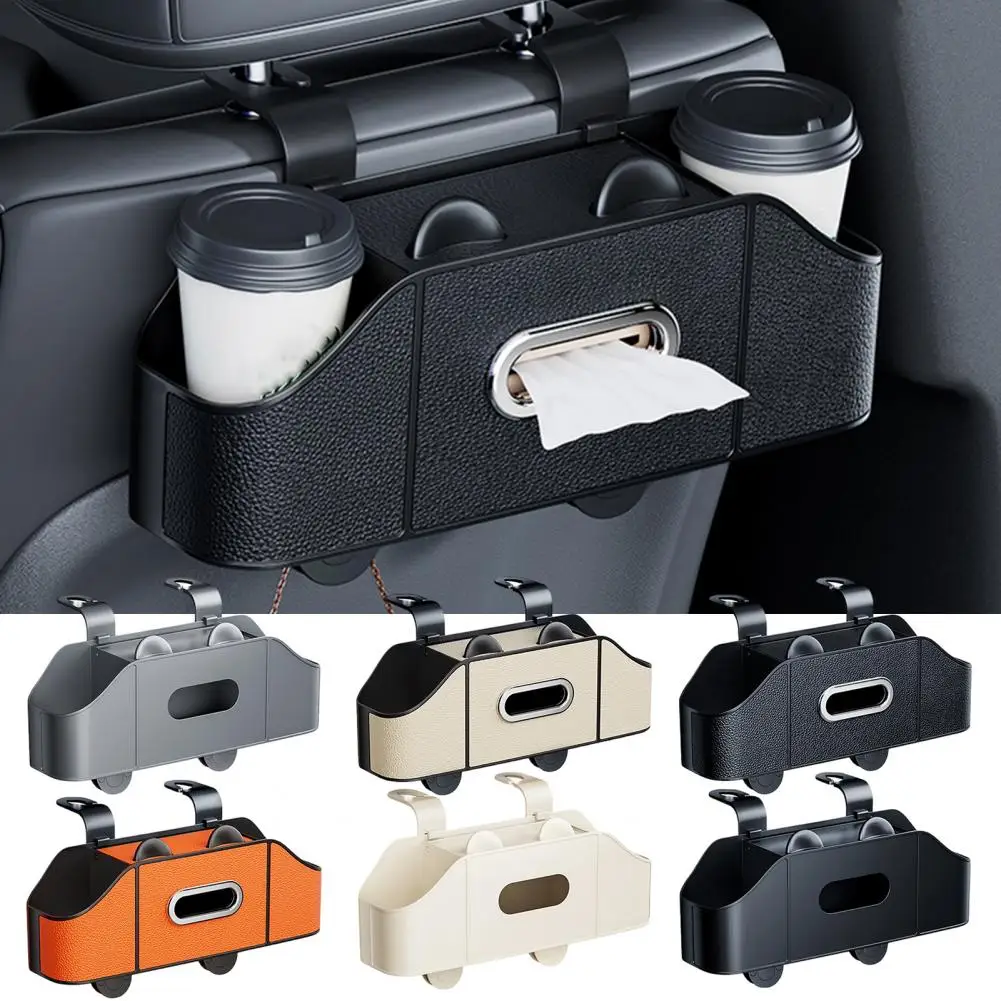 

Car Backseat Organizer with Cup Holder Tissue Box Car Seat Headrest Hanging Storage Box Hook Car Seat Organizer Accessories