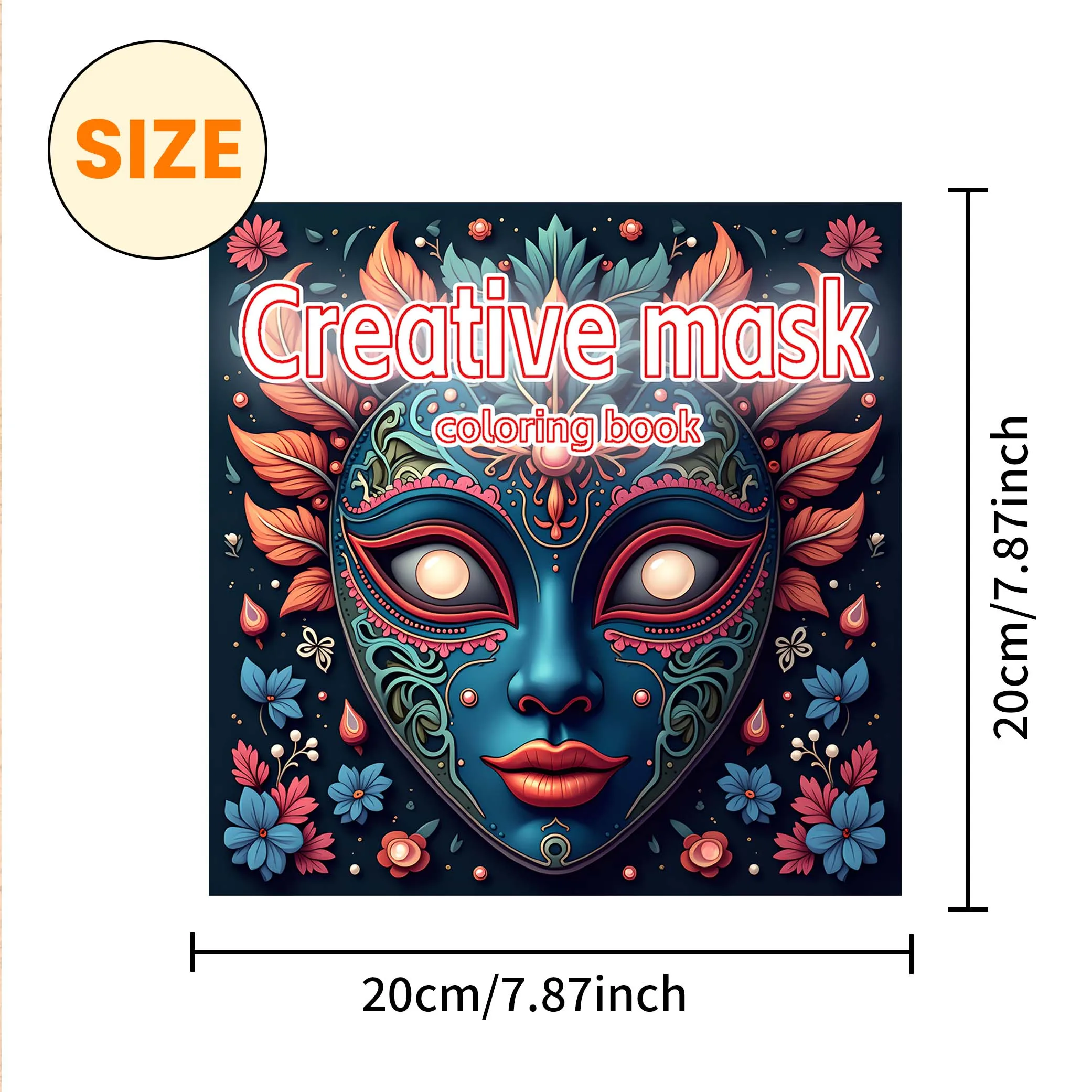 Creative Mask Coloring Book 24Page Adult Picture Book Gift For Birthday Party Relieve Stress Kill Time Graffiti Painting Drawing