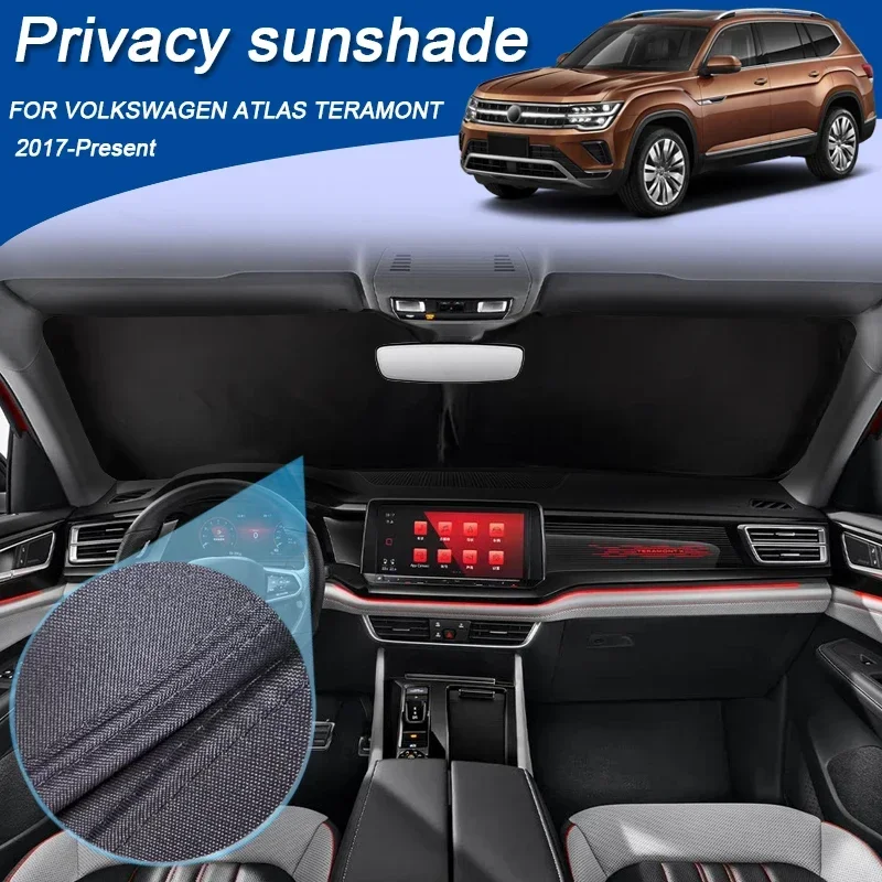 

Автомобильный черный оконный солнцезащитный козырек с защитой от УФ-лучей, теплоизоляционный защитный чехол для Volkswagen ATLAS Cross Sport TERAMONT 2017-2026