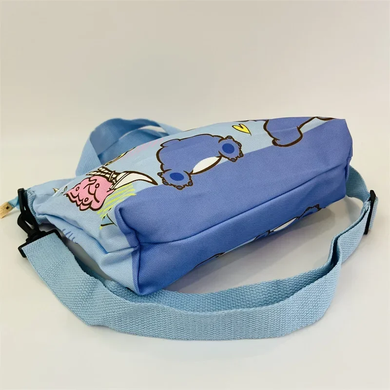 Sac à bandoulière en toile Disney Stitch Cartoon pour filles, sac fourre-tout avec poignées, sangle amovible, mini sac, mignon