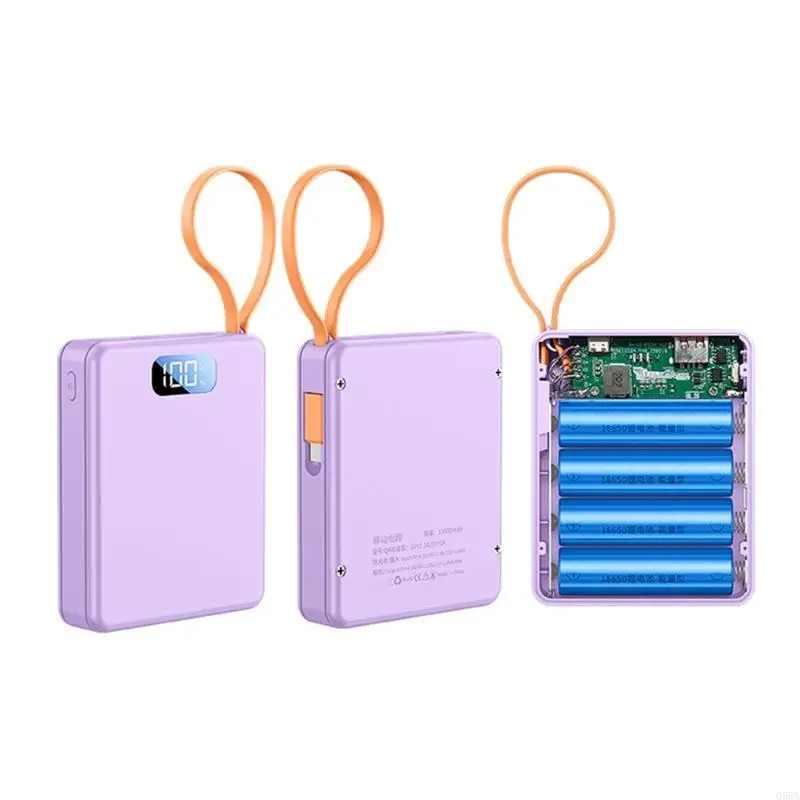 

"4x18650 DIY Power Battery Case Colorful Removable Storage Box with 10W Fast Charging (Solderless Design & Circuit Display)"