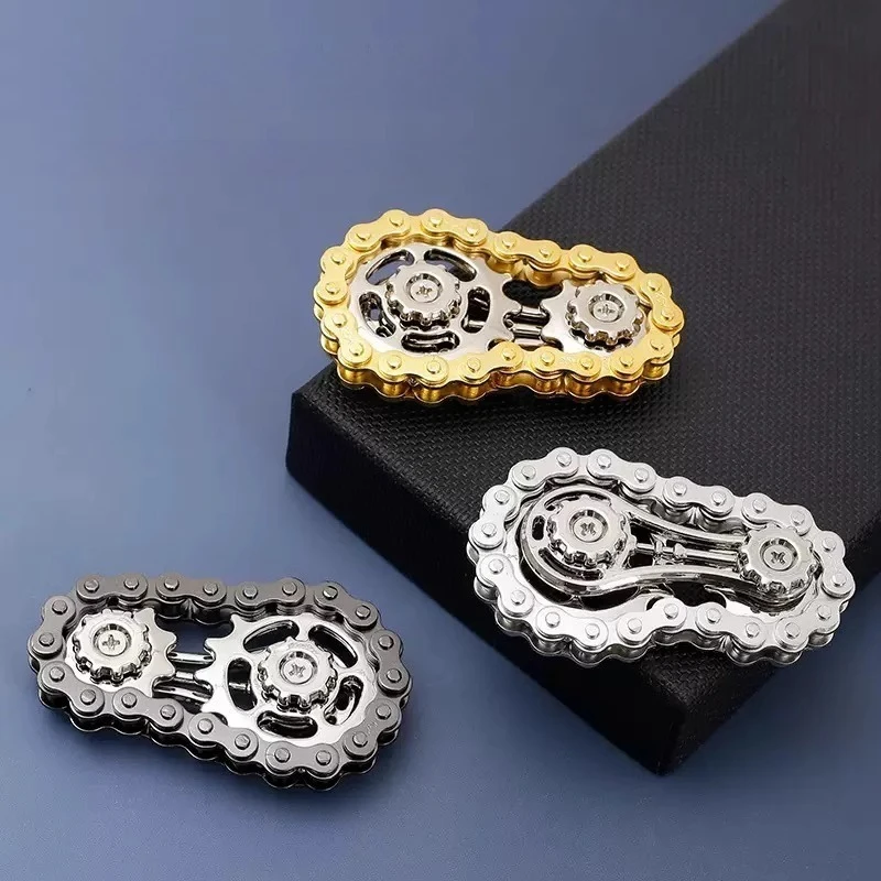 EDC Metal Sprocket Fidget Spinner Gear Chain Adult Fidget Toys Bicycle Chain Shape Hand Spinner Office Stress Relief Toy