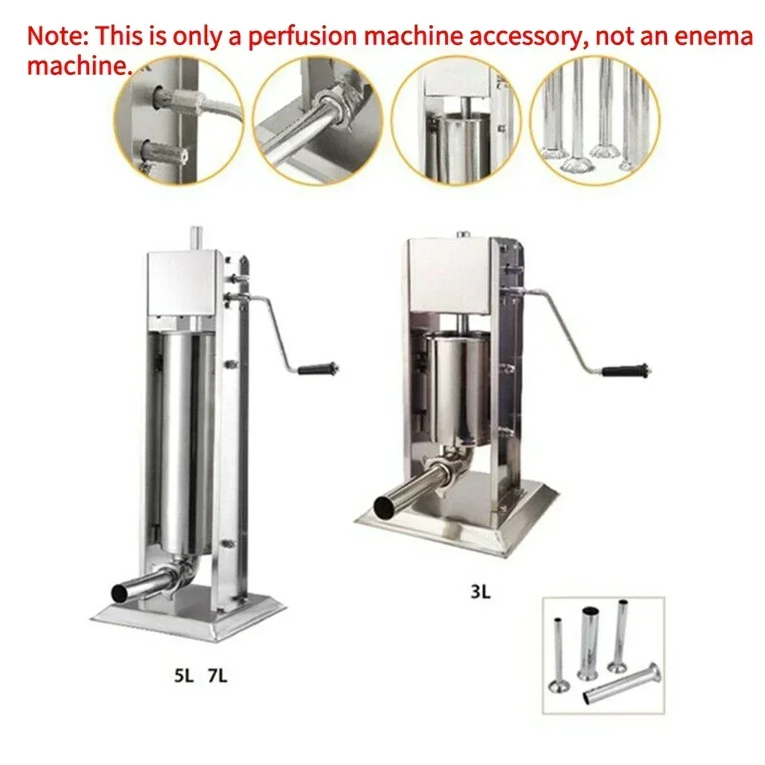 Sausage Stuffer Homemade Machine Syringe Fill Steel 165mm/6.5inch Filling 4pcs Manual Stainless Maker Meat