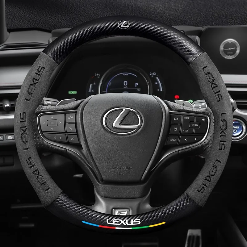 Car Suede AntiSlip Steering Wheel Cover For Lexus F Sport ES200 ES300 RX300 LS500h GS250 GS300 IS300 CT200h NX300 UX300 LX570 GX