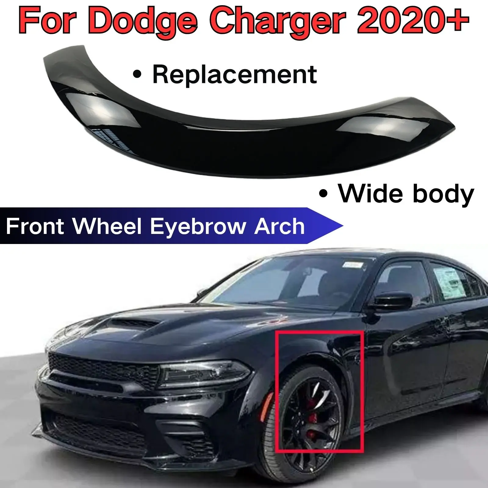 

Сменная арка на переднее колесо для Dodge Charger 2020 + широкая Рамка для Формования Отделки автомобильные аксессуары матовый глянцевый черный