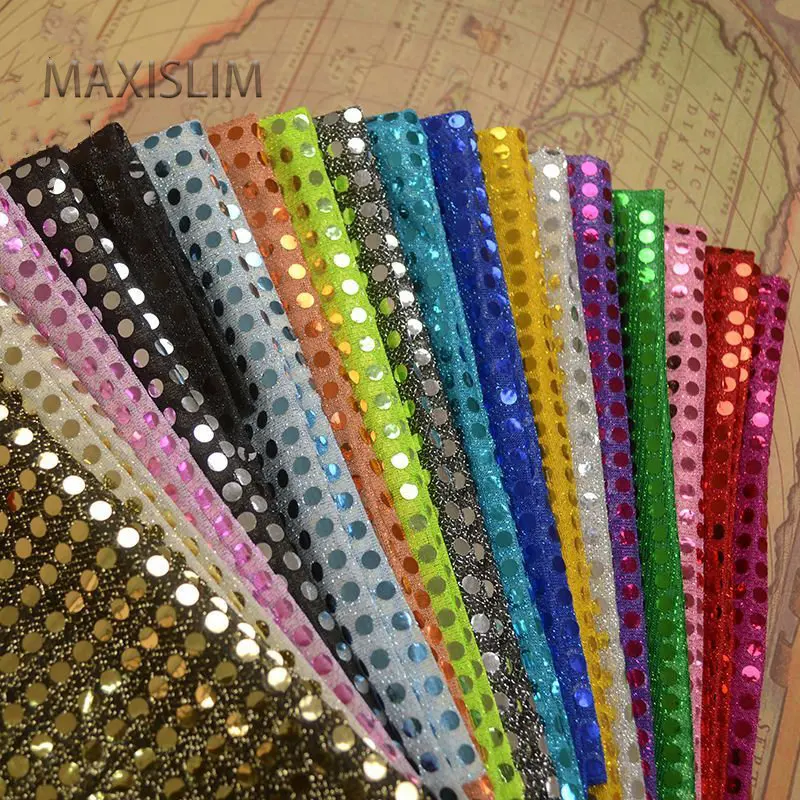 Fashion Sparkling 6MM Mesh Sequin Fabrics 28 Colors For Dress Tablecloth Wide：100CM