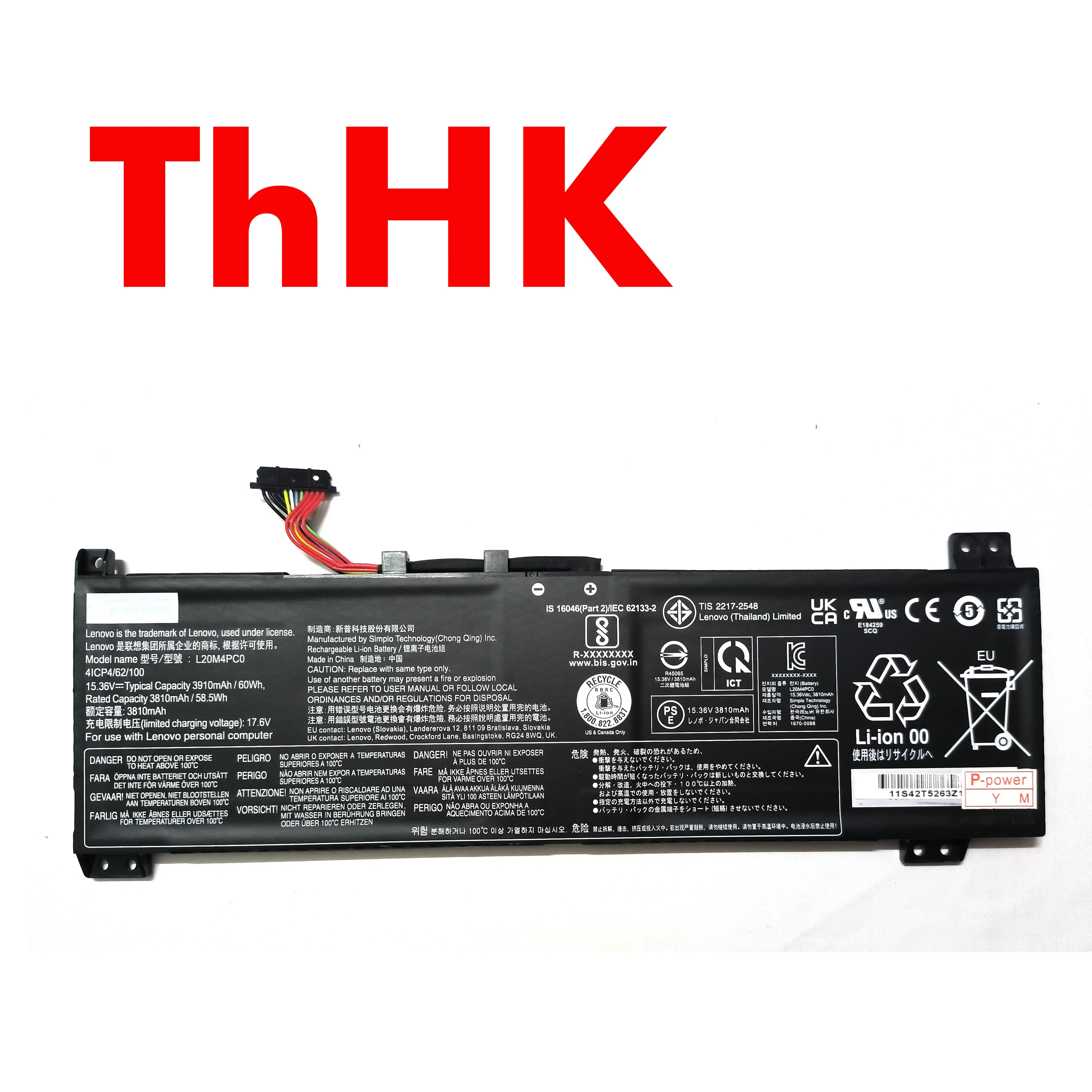 Genuine Original 60Wh L20C4PC0 L20M4PC0 5B11B48819 5B11B48819 Battery For Lenovo Legion 5 15ACH6H Legion 5 16ACH6H