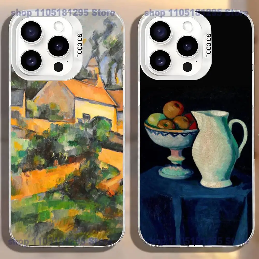 

Paul Cézanne ART Phone Case For iPhone17,16,15,14,13,12,11,Mini,Pro,SE,MAX,plus,White Matte Shockproof Cover