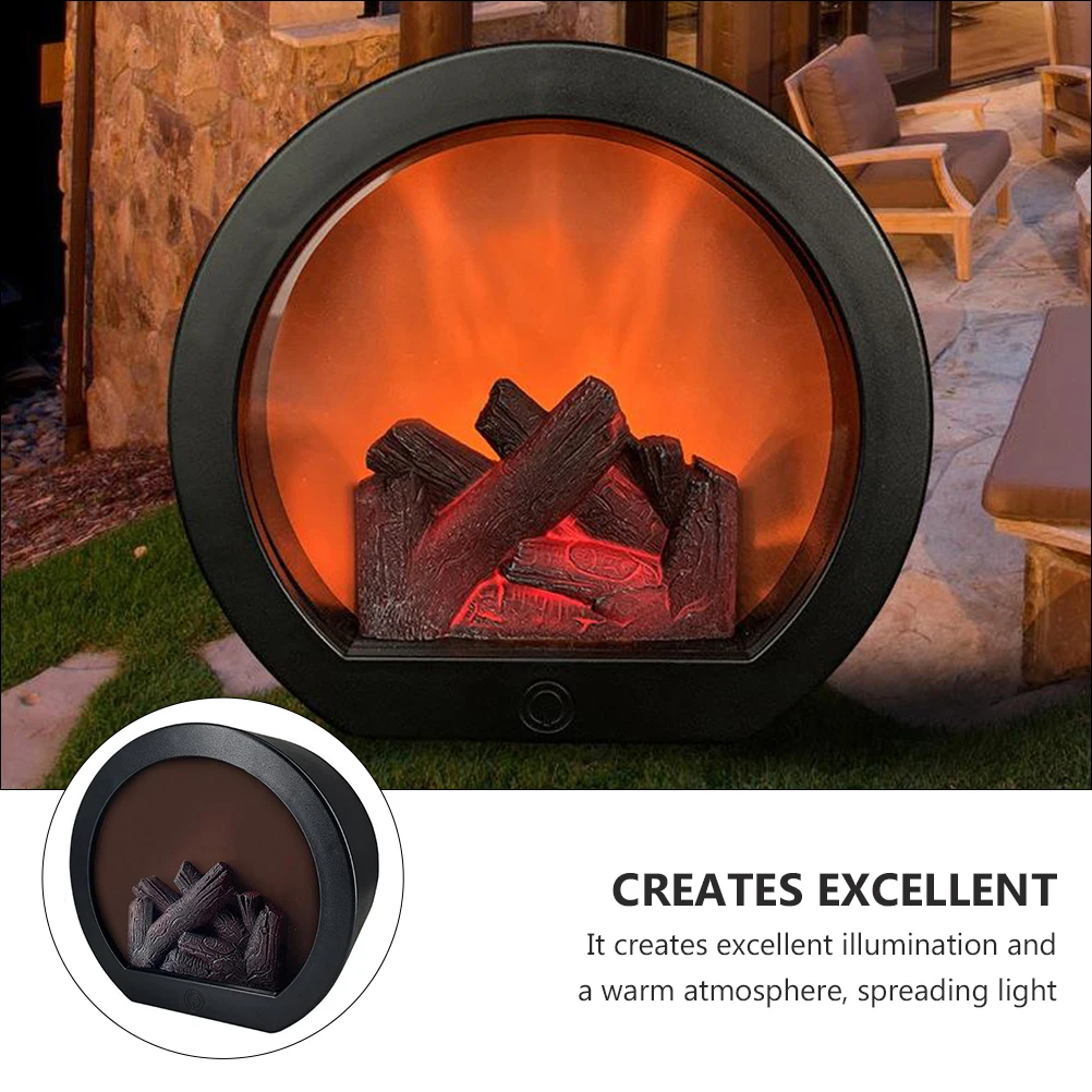 침실 거실 데스크탑 야간 조명을 위한 시뮬레이션된 벽난로 조명 터치 감응형 장식 램프 따뜻한 분위기