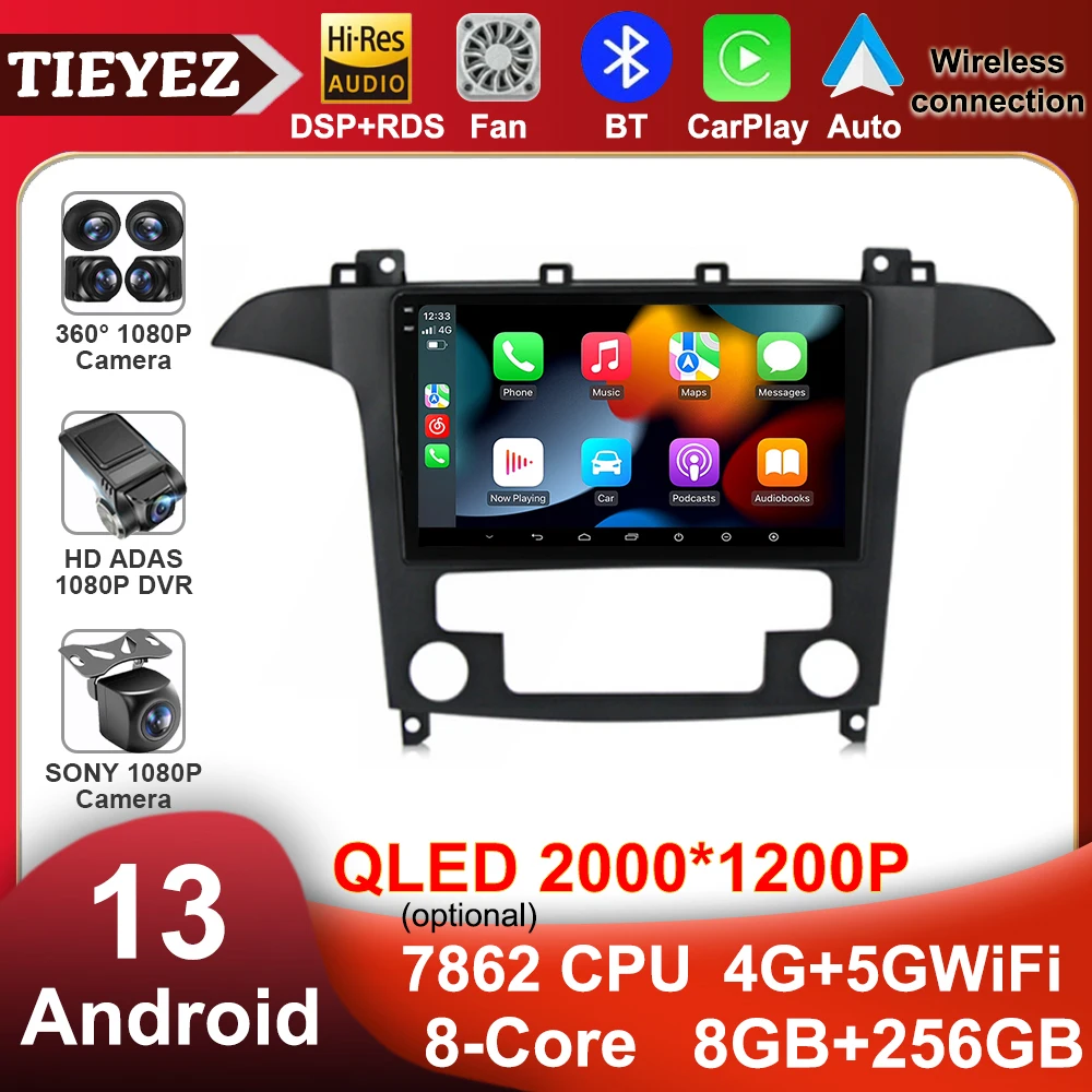

9" Android 13 For Ford S Max S-MAX 2006-2015 4G Car Radio Multimedia Video Player Stereo Navigation GPS Carplay Autoradio