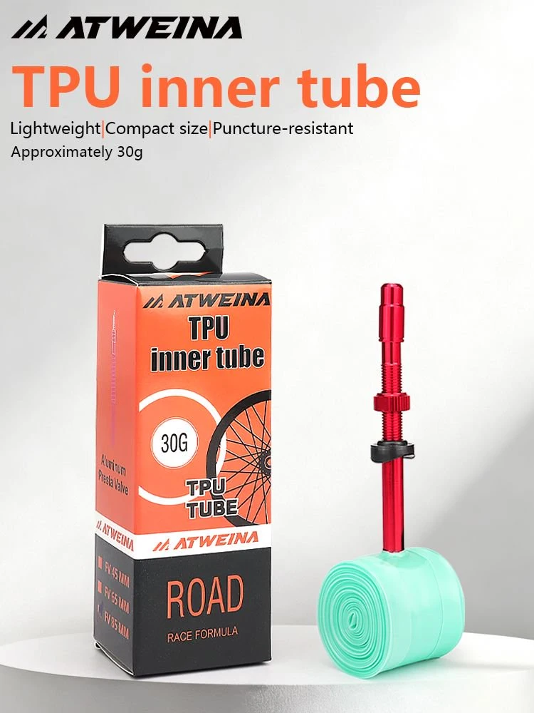 AliExpress NONE ATWEINA TPU Material Bicycle Inner Tube Ultra Light Road Car Inner Tube 45/65/85mm Length French Valve Super Light Tube