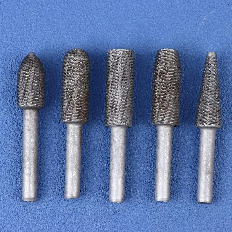 5pcs Rotary Rasp Drill Bit Files For Woodworking, Carpentry, Engrav Premium Burr Set - High-Speed Cutting, Wood Carving,