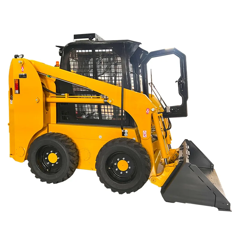 Small Skid Steer 4 In 1 Combination Bucket With Forks Diesel Powered Compact Loader For Farm Estate Maintenance Work