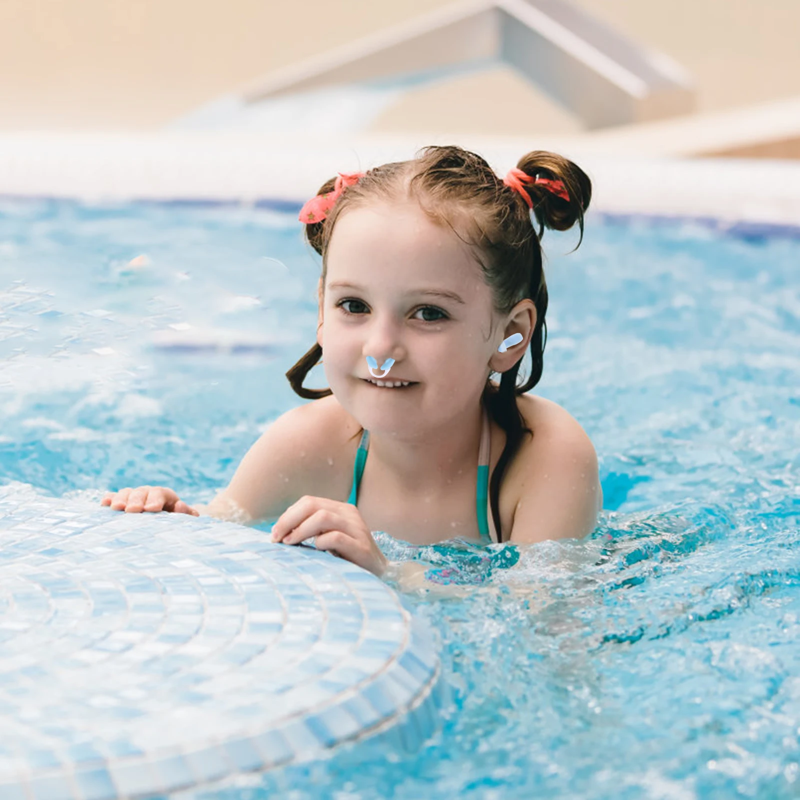 

1Set Swimming Nose Clips Ear Plugs Set Waterproof Silicone Nose Plugs Blue Size Silicone Comfortable Fit Swim Diving