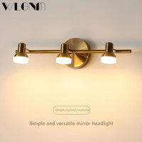 Modern Wall Lights Rotatable LED Wall Lamps Vintage 2/3 Heads Lighting Fixture Sconce for Bathroom Bedroom Toilet Dresser